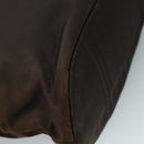 PRADA Hand Bag Nylon Brown Silver Auth bs20899-16