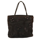 PRADA Hand Bag Nylon Brown Silver Auth bs20899-13