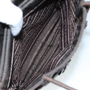 PRADA Hand Bag Nylon Brown Silver Auth bs20899-23