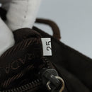 PRADA Hand Bag Nylon Brown Silver Auth bs20899-11