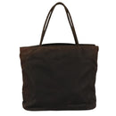 PRADA Hand Bag Nylon Brown Silver Auth bs20899-2