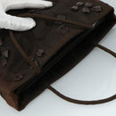 PRADA Hand Bag Nylon Brown Silver Auth bs20899-6