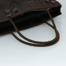 PRADA Hand Bag Nylon Brown Silver Auth bs20899-7
