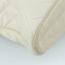 CHANEL Matelasse Chain Shoulder Bag Leather White Gold CC Auth bs20903-11