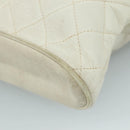 CHANEL Matelasse Chain Shoulder Bag Leather White Gold CC Auth bs20903-12