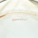 CHANEL Matelasse Chain Shoulder Bag Leather White Gold CC Auth bs20903-18