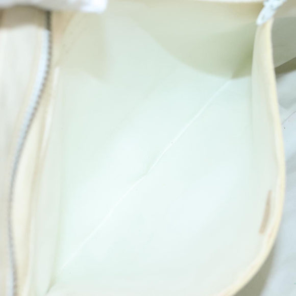 CHANEL Matelasse Chain Shoulder Bag Leather White Gold CC Auth bs20903