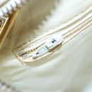 CHANEL Matelasse Chain Shoulder Bag Leather White Gold CC Auth bs20903-22