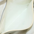 CHANEL Matelasse Chain Shoulder Bag Leather White Gold CC Auth bs20903-21