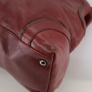 CHANEL COCO Mark Hand Bag Leather Red Silver CC Auth bs20904-15