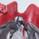 CHANEL COCO Mark Hand Bag Leather Red Silver CC Auth bs20904-18