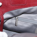 CHANEL COCO Mark Hand Bag Leather Red Silver CC Auth bs20904-20