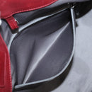 CHANEL COCO Mark Hand Bag Leather Red Silver CC Auth bs20904-11