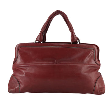 CHANEL COCO Mark Hand Bag Leather Red Silver CC Auth bs20904 - 0