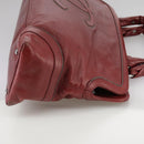 CHANEL COCO Mark Hand Bag Leather Red Silver CC Auth bs20904-4