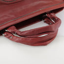 CHANEL COCO Mark Hand Bag Leather Red Silver CC Auth bs20904-7
