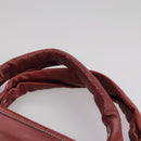 CHANEL COCO Mark Hand Bag Leather Red Silver CC Auth bs20904-8