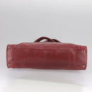 CHANEL COCO Mark Hand Bag Leather Red Silver CC Auth bs20904-5