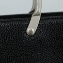 CHANEL Hand Bag Caviar Skin Black CC Auth bs20918-10