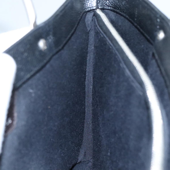 CHANEL Hand Bag Caviar Skin Black CC Auth bs20918