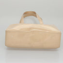 CHANEL Tote Bag Enamel Beige Gold CC Auth bs20922-5