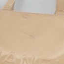 CHANEL Tote Bag Enamel Beige Gold CC Auth bs20922-10