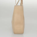 CHANEL Tote Bag Enamel Beige Gold CC Auth bs20922-4