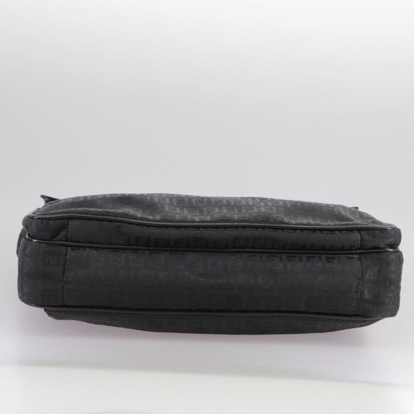 FENDI Zucchino Canvas Business Bag Black Auth bs20925