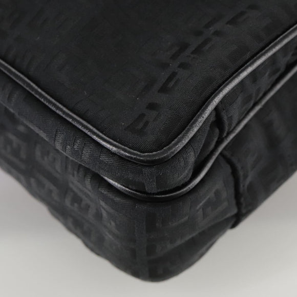 FENDI Zucchino Canvas Business Bag Black Auth bs20925