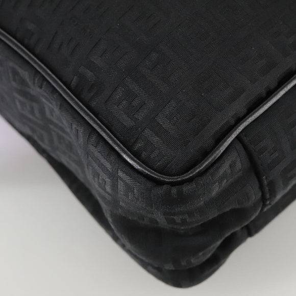 FENDI Zucchino Canvas Business Bag Black Auth bs20925