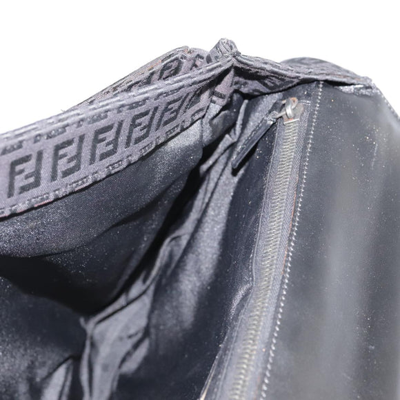 FENDI Zucchino Canvas Business Bag Black Auth bs20925
