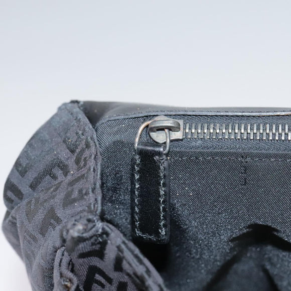 FENDI Zucchino Canvas Business Bag Black Auth bs20925