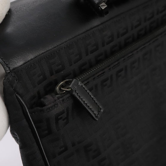 FENDI Zucchino Canvas Business Bag Black Auth bs20925