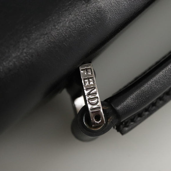 FENDI Zucchino Canvas Business Bag Black Auth bs20925