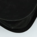 Salvatore Ferragamo Gancini Shoulder Bag Suede Black Gold Auth bs20936-16