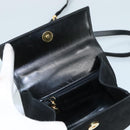 Salvatore Ferragamo Gancini Shoulder Bag Suede Black Gold Auth bs20936-10