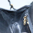 Salvatore Ferragamo Gancini Shoulder Bag Suede Black Gold Auth bs20936-19