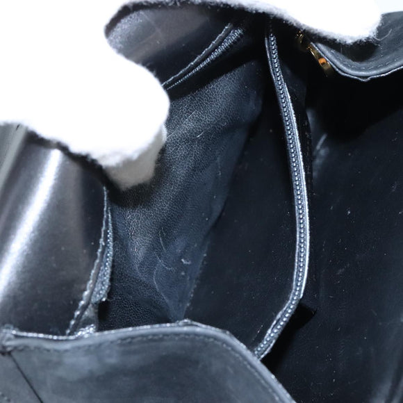 Salvatore Ferragamo Gancini Shoulder Bag Suede Black Gold Auth bs20936