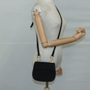 Salvatore Ferragamo Gancini Shoulder Bag Suede Black Gold Auth bs20936-21