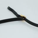 Salvatore Ferragamo Gancini Shoulder Bag Suede Black Gold Auth bs20936-8