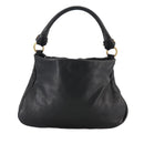 Salvatore Ferragamo Vala Hand Bag Leather 2way Black Gold Auth bs20937-2