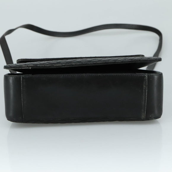 BALLY Hand Bag Leather 2way Black Gold Auth bs20947