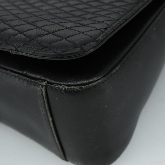 BALLY Hand Bag Leather 2way Black Gold Auth bs20947