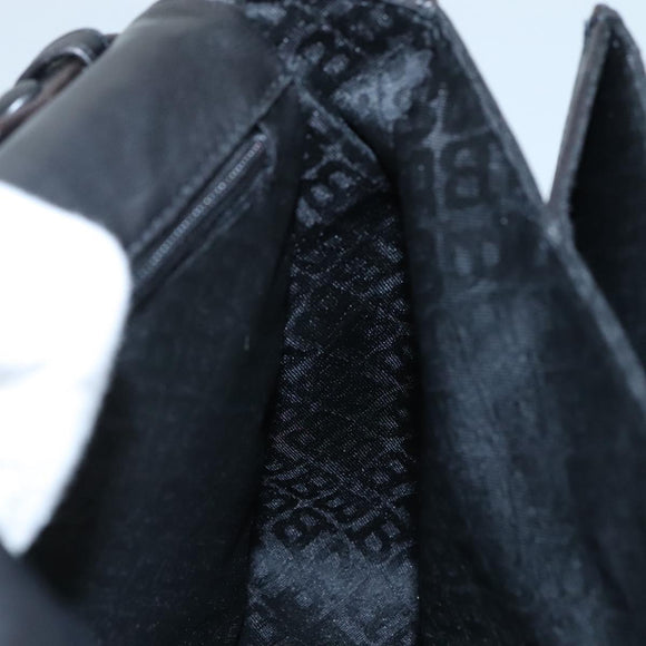 BALLY Hand Bag Leather 2way Black Gold Auth bs20947