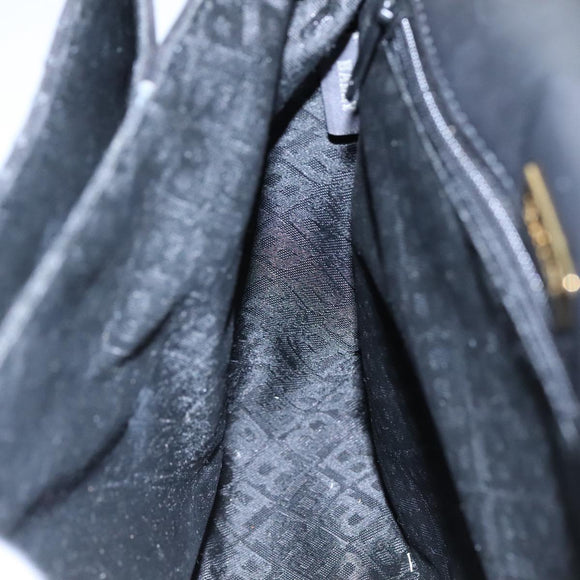 BALLY Hand Bag Leather 2way Black Gold Auth bs20947