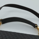 BALLY Hand Bag Leather 2way Black Gold Auth bs20947-14