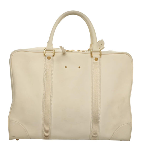 LOUIS VUITTON Varleys 24H Hand Bag Leather Cream M95360 LV Auth bs20954