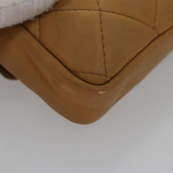 CHANEL Matelasse Waist bag Leather Beige CC Auth bs20969