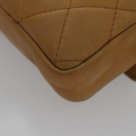 CHANEL Matelasse Waist bag Leather Beige CC Auth bs20969