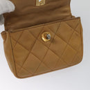 CHANEL Matelasse Waist bag Leather Beige CC Auth bs20969-19